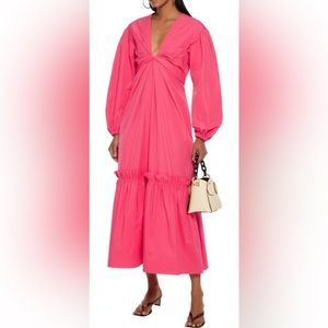 A.L.C. Irena Twist Front Taffeta Midi Dress